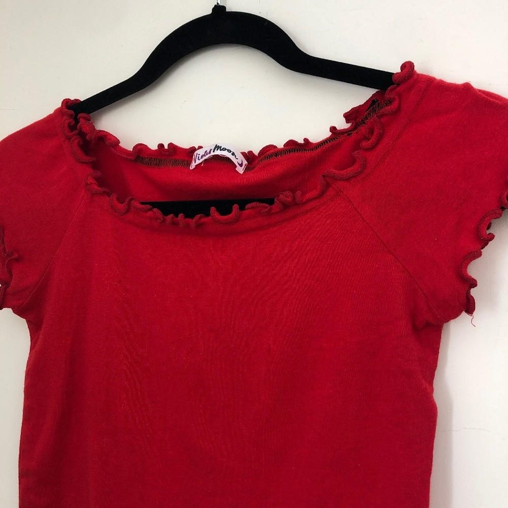 Red crop top